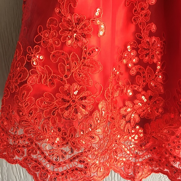 Biscotti Collezione Black Velvet Red Sequin Dress NWOT w/ red bow headband - Picture 3 of 8